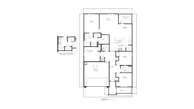 D.R. Horton The Cali - Floor-plan drawing, Rivers Cove