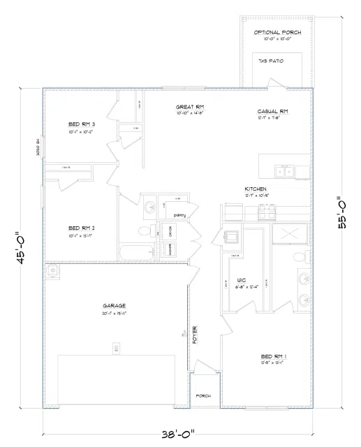 D.R. Horton Aldridge - Floor-plan drawing, Paxton Farms