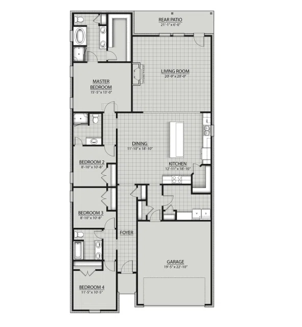 DSLD Homes Castello IV A - Floor-plan drawing, Gaineswood