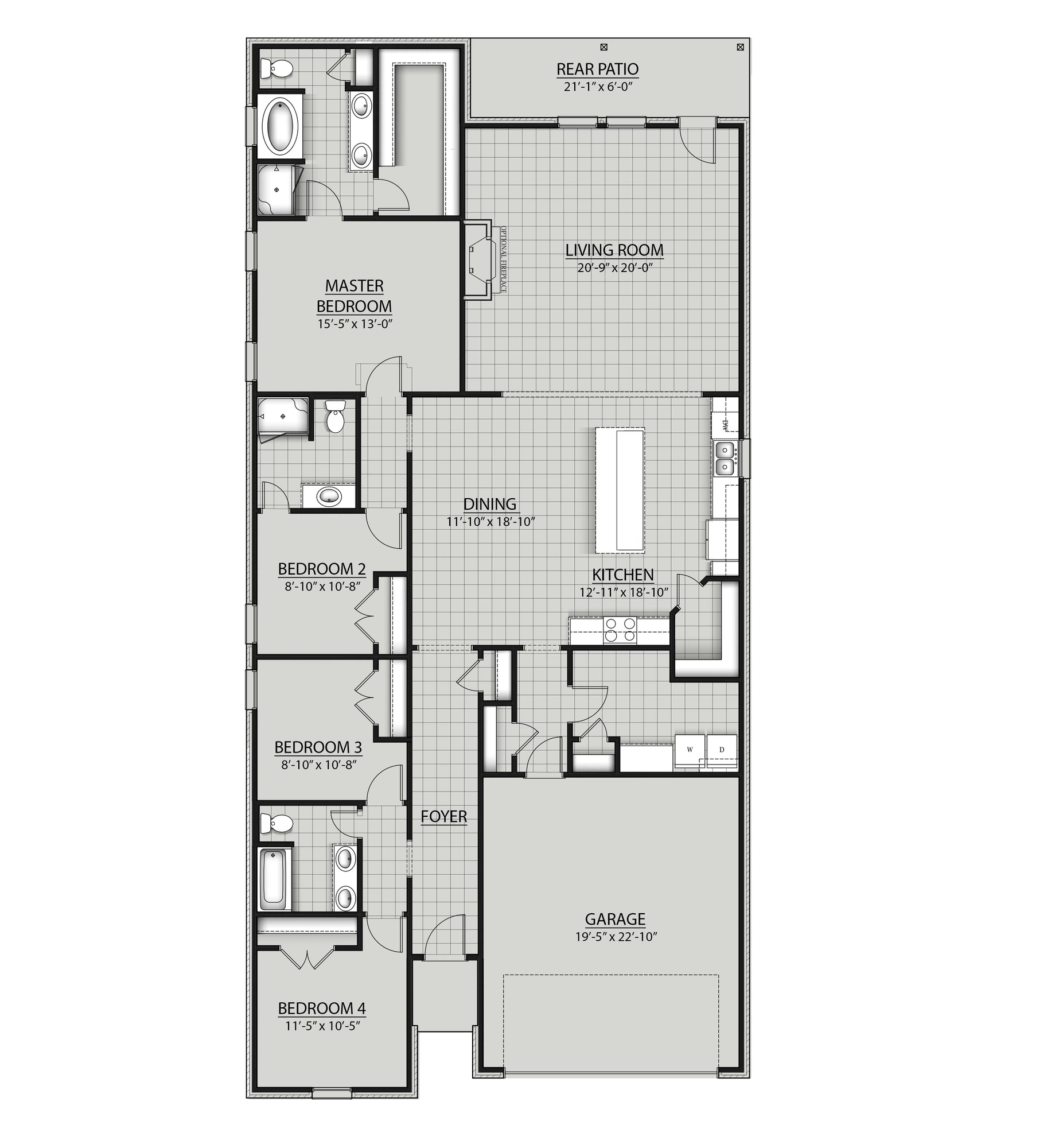 DSLD Homes Castello IV A - Floor-plan drawing, Gaineswood