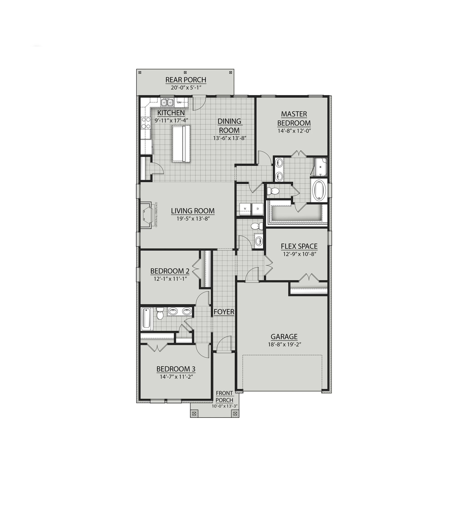 DSLD Homes Wellington II I - Floor-plan drawing, Palmetto Crossing