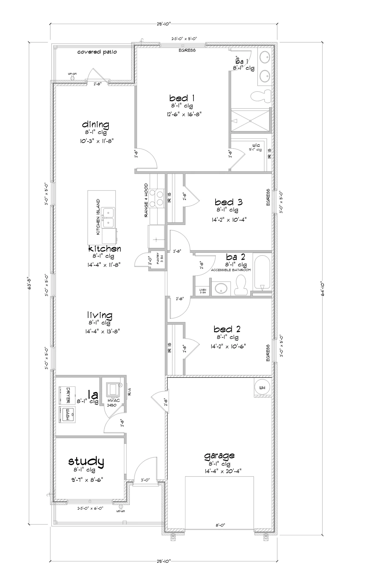 D.R. Horton Julia With 2 Car Garage - Floor-plan drawing, Blackwater Ridge