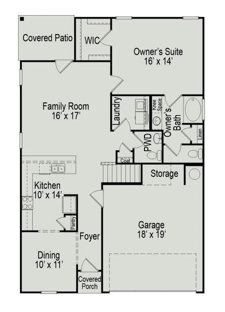 Smith Douglas Homes The Caldwell - Floor-plan drawing, Summerlyn Park