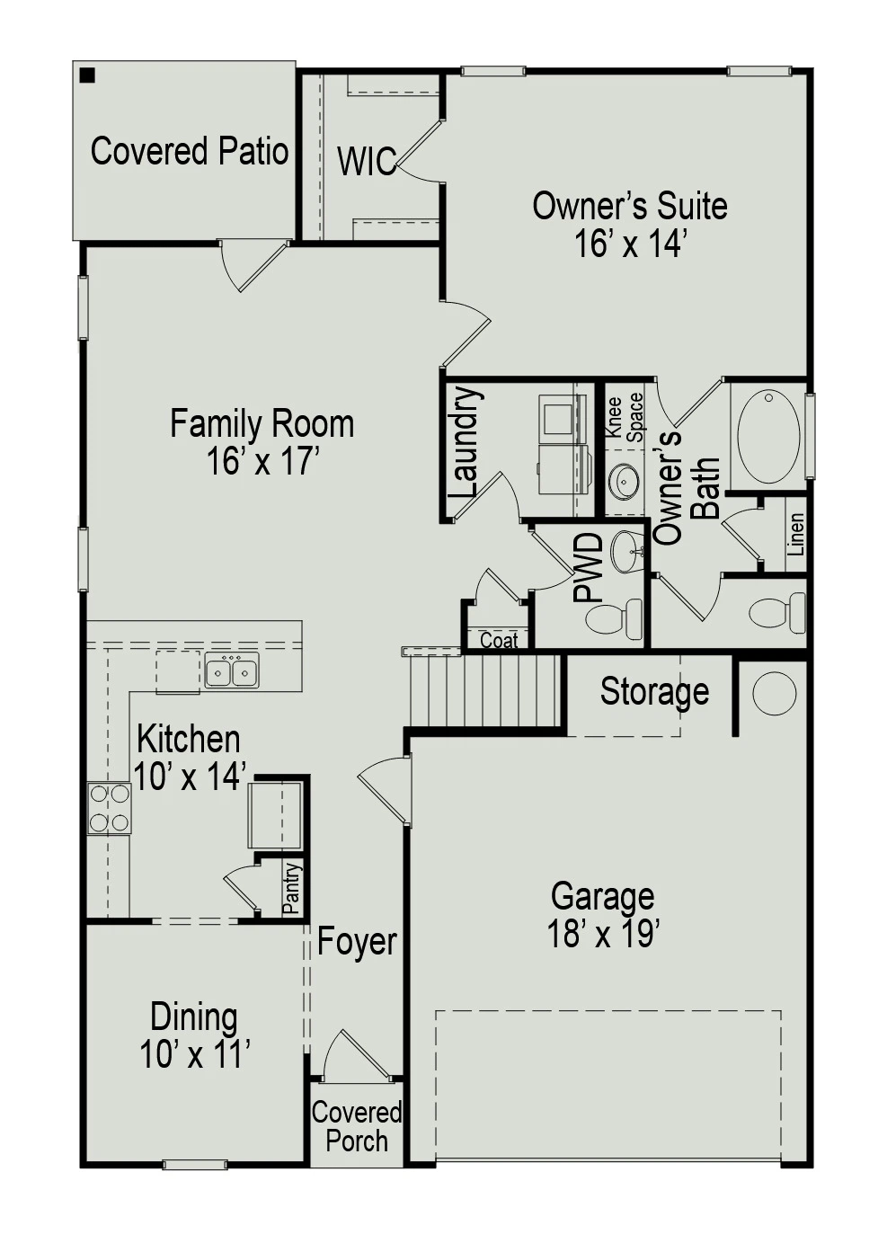 Smith Douglas Homes The Caldwell - Floor-plan drawing, Summerlyn Park