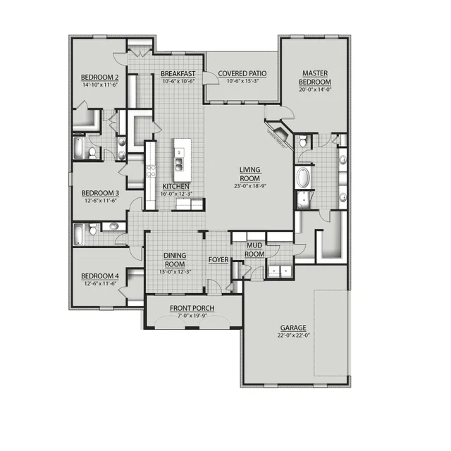 DSLD Homes Jefferson IV G - Floor-plan drawing, Iron Rock