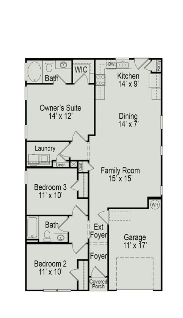 Smith Douglas Homes The Reynolds - Floor-plan drawing, Sailor’s Landing