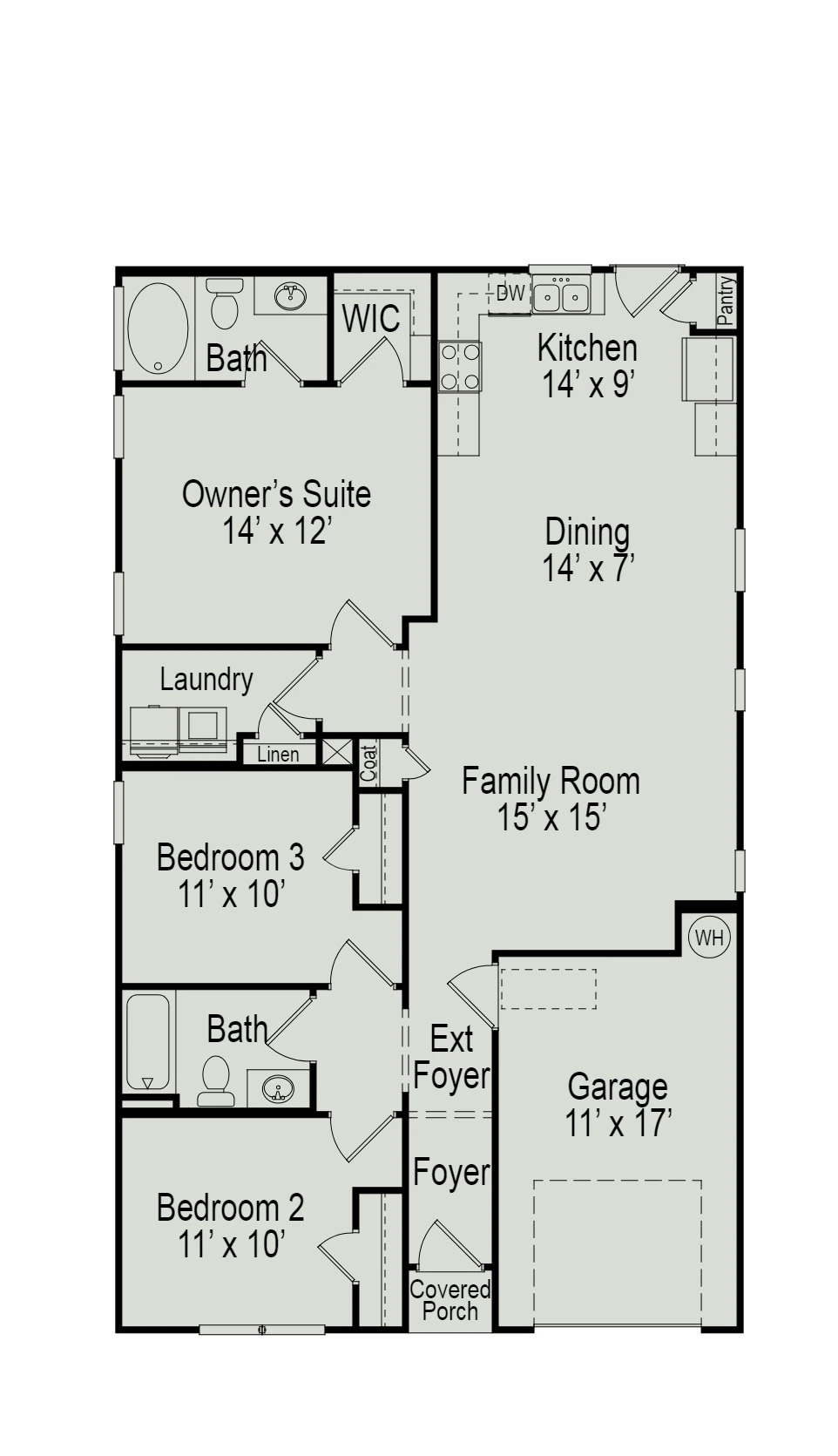 Smith Douglas Homes The Reynolds - Floor-plan drawing, Sailor’s Landing