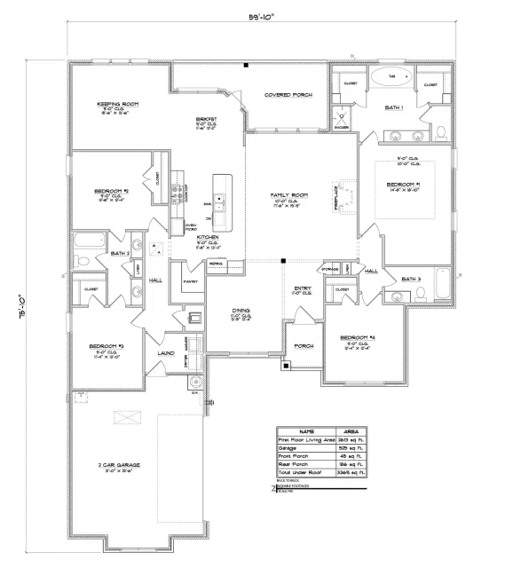 D.R. Horton Holly - Floor-plan drawing, Jubilee Farms