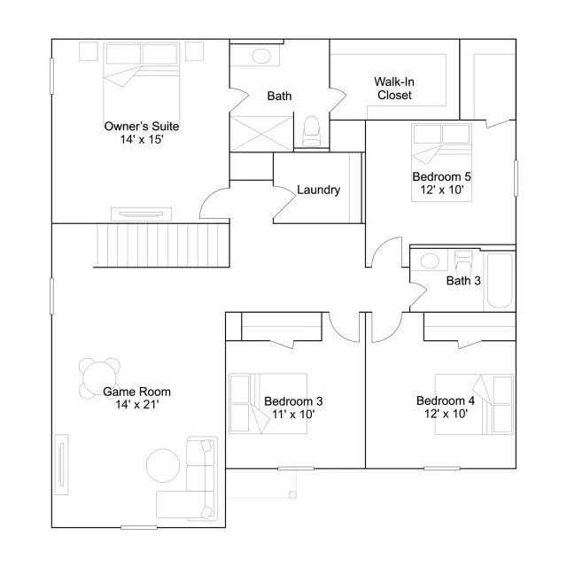Lennar Mantle - Floor-plan drawing, The Retreat