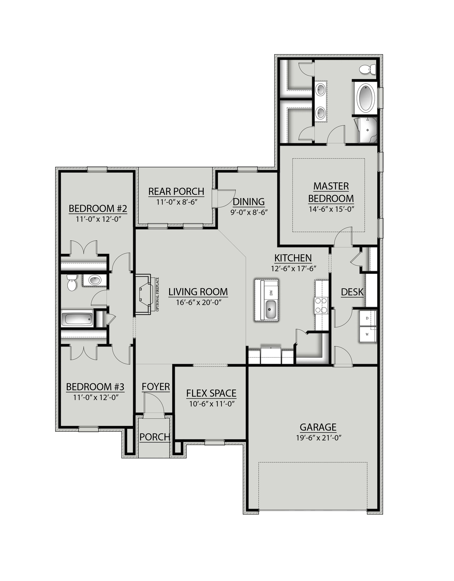 DSLD Homes Roses V D - Floor-plan drawing, Belfair