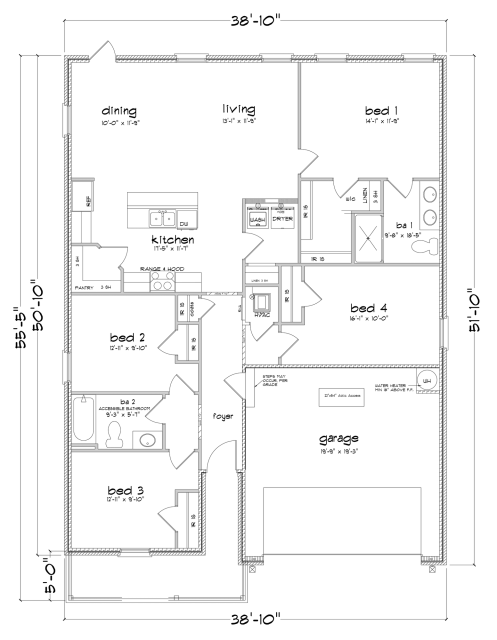D.R. Horton Shelby - Floor-plan drawing, Elizabeth Gardens