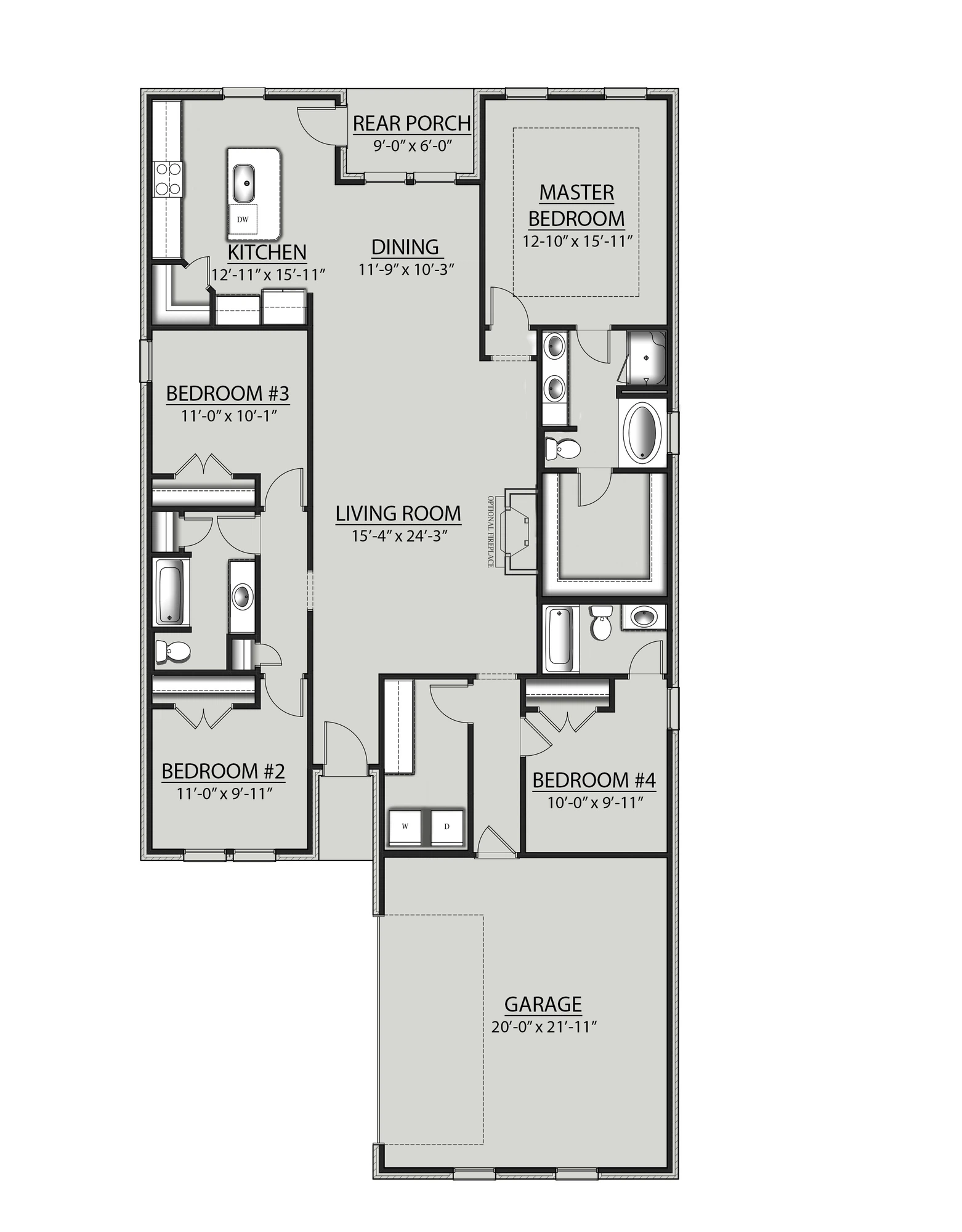 DSLD Homes Degas III B - Floor-plan drawing, Silver Springs