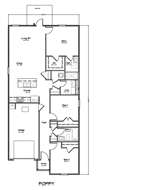 D.R. Horton The Poppy - Floor-plan drawing, Sanctuary