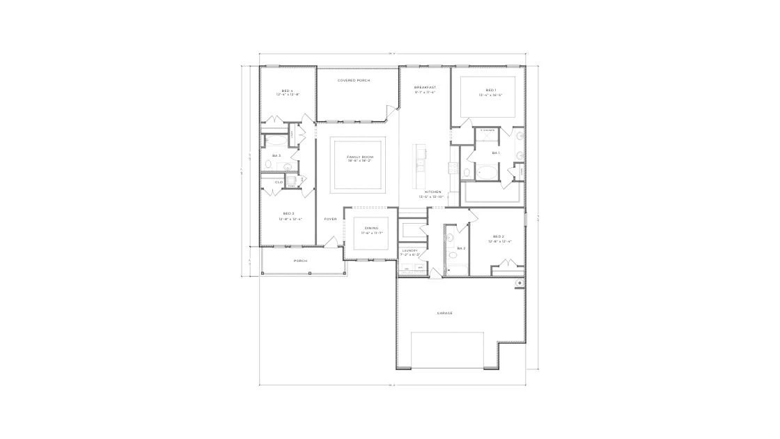 D.R. Horton The Parker - Floor-plan drawing, Hammond Place