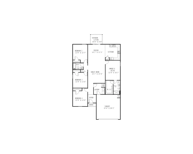 Holiday Builders Grayton - Floor-plan drawing, Floridatown
