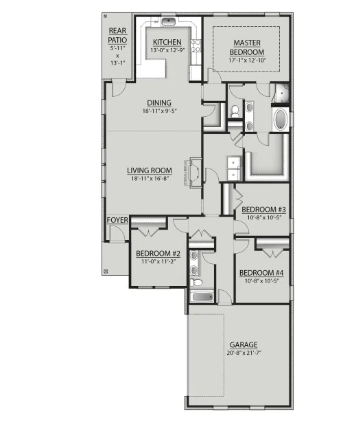 DSLD Homes Aubry III H - Floor-plan drawing, Gaineswood