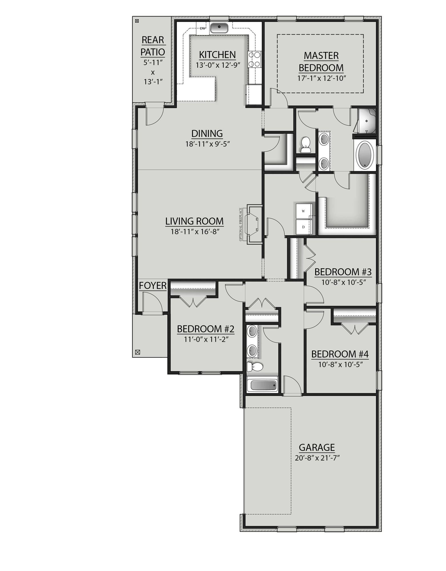 DSLD Homes Aubry III H - Floor-plan drawing, Gaineswood