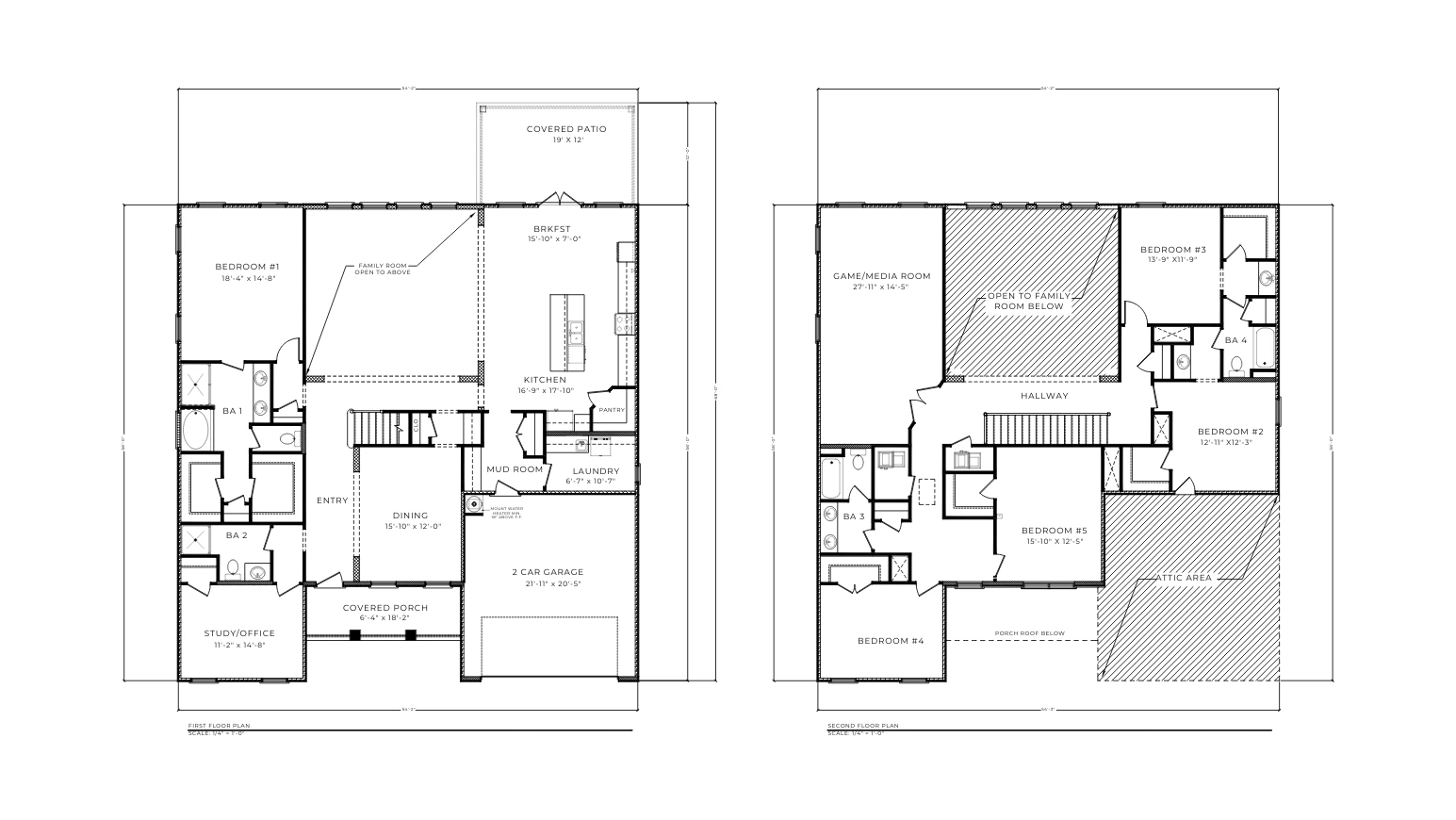 D.R. Horton The Elliot - Floor-plan drawing, Lakes of Woodbine