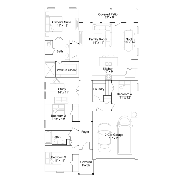 Lennar Springsteen - Floor-plan drawing, Lakeland