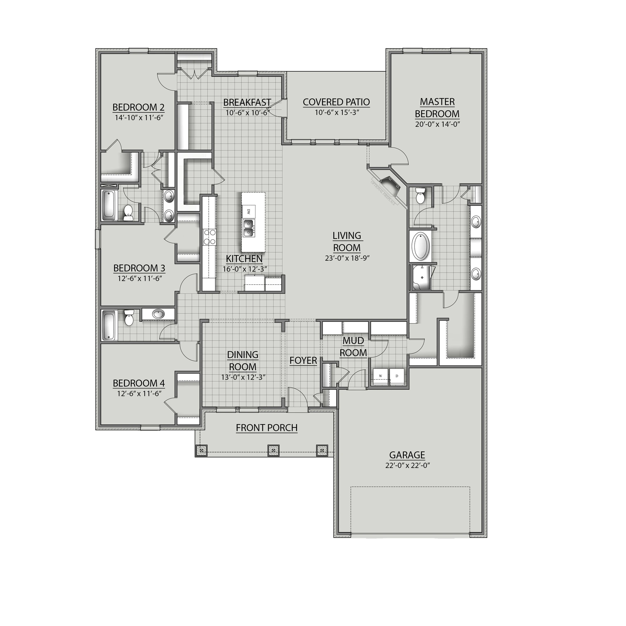 DSLD Homes Jupiter IV K - Floor-plan drawing, Iron Rock