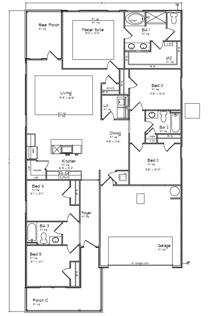 D.R. Horton Jackson - Floor-plan drawing, Harvest Green East