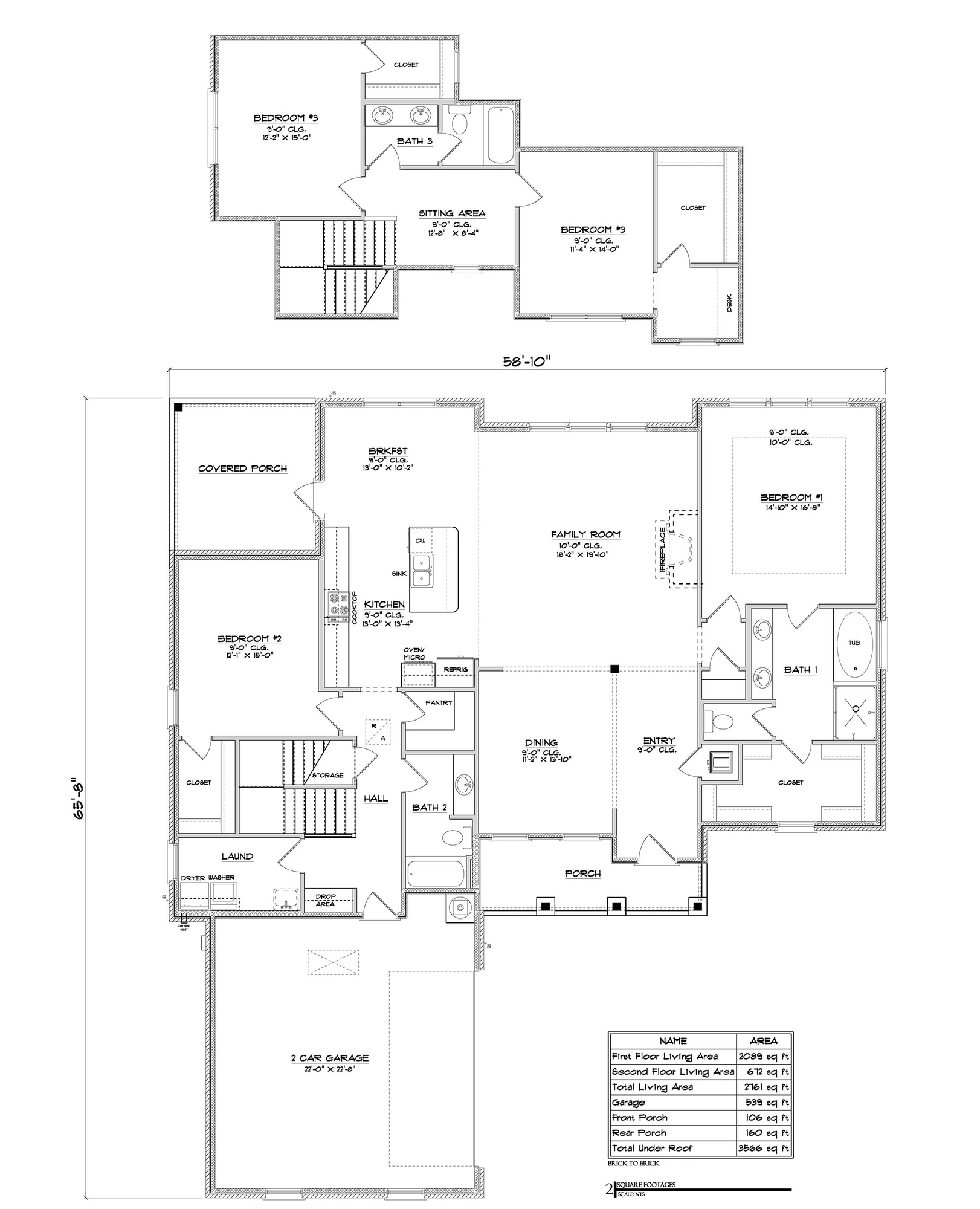 D.R. Horton Walnut - Floor-plan drawing, Rayne Plantation
