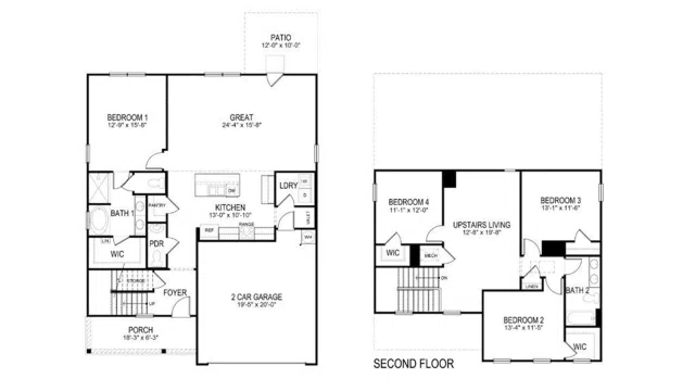 D.R. Horton Belfort - Floor-plan drawing, Stonebridge