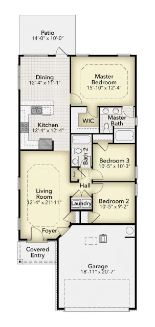 Adams Homes 1317 - Floor-plan drawing, Turtle Creek