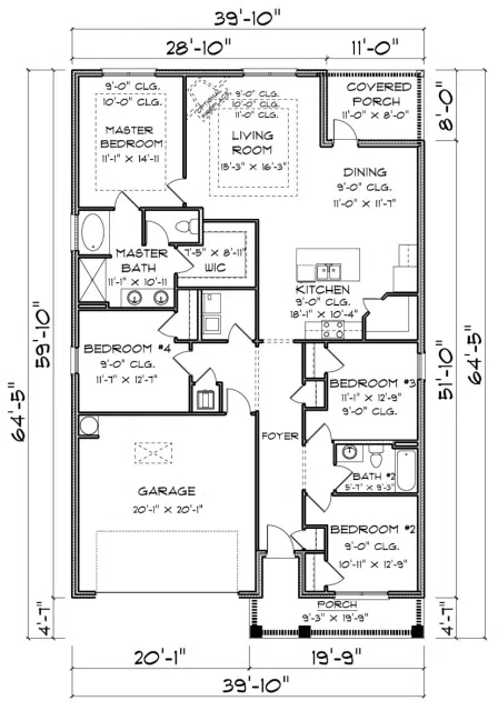 D.R. Horton The Rhett - Floor-plan drawing, Fairhope Falls