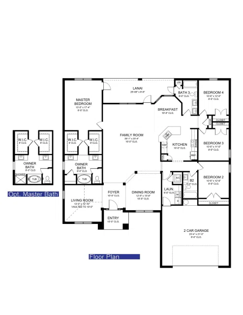 Adams Homes 2508 - Floor-plan drawing, Colony Parke Estates