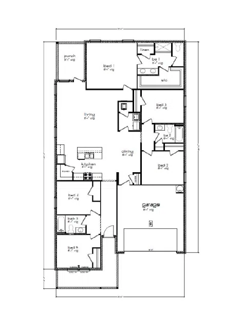 D.R. Horton The Lakeside - Floor-plan drawing, Liberty Farms