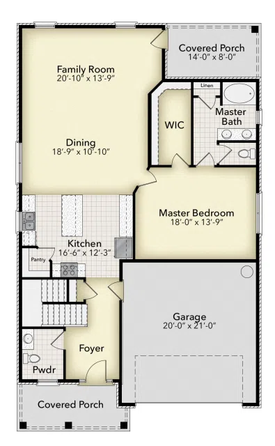 Adams Homes 3030 - Floor-plan drawing, Sandy Creek
