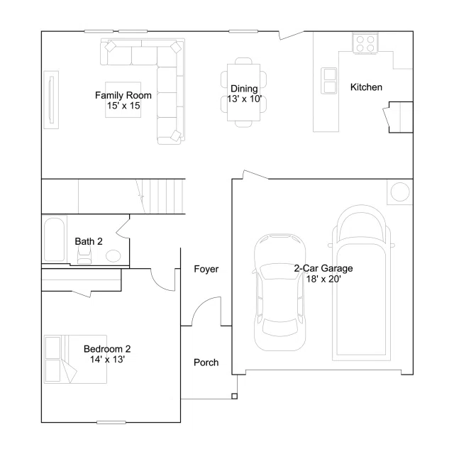 Lennar Mantle - Floor-plan drawing, The Retreat