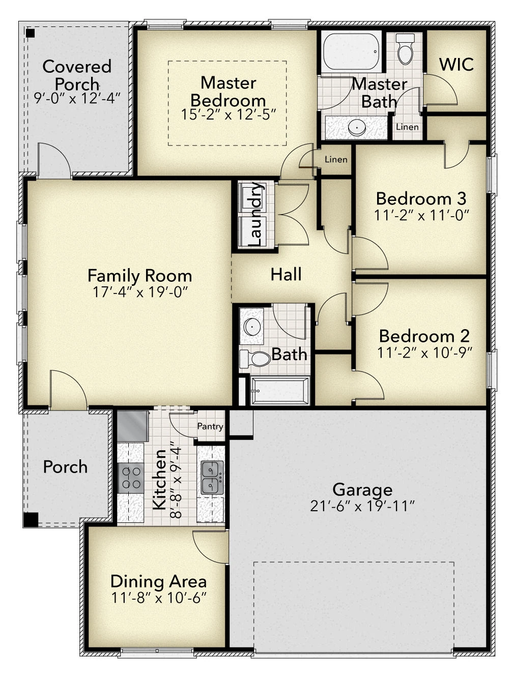Adams Homes 1348 - Floor-plan drawing, Paxton Farms
