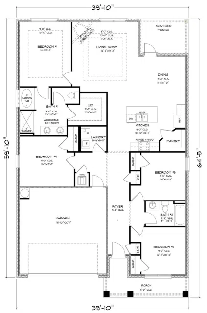 D.R. Horton Rhett - Floor-plan drawing, Raley Farms