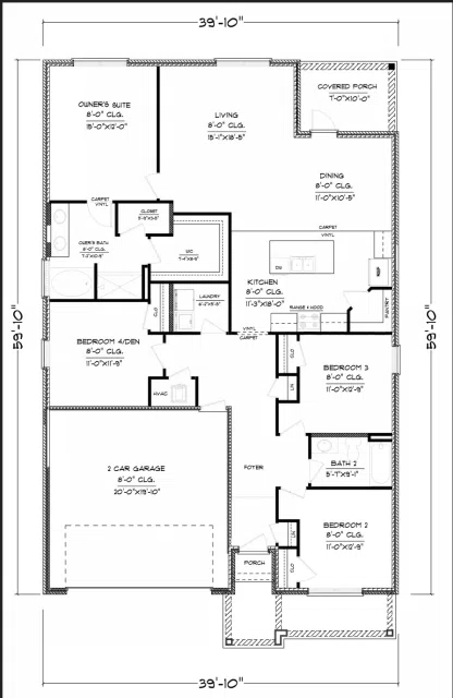 D.R. Horton The Cali - Floor-plan drawing, The Reserve at Daphne