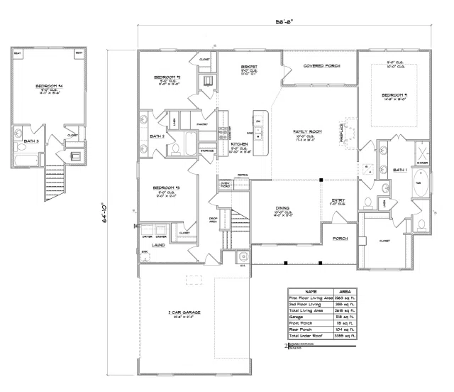 D.R. Horton Elm - Floor-plan drawing, Rayne Plantation