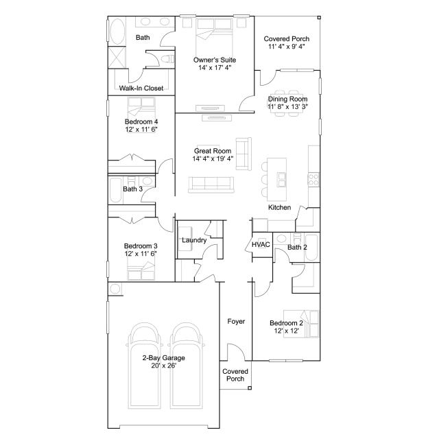 Lennar Ryder - Floor-plan drawing, Glenlakes
