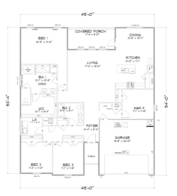 D.R. Horton Cairn - Floor-plan drawing, Azalea Gardens
