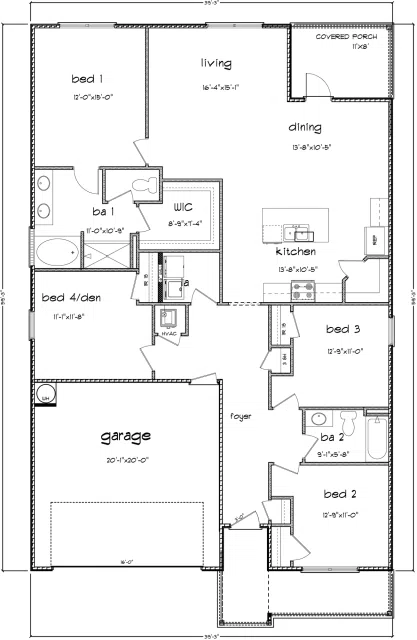D.R. Horton Cali - Floor-plan drawing, Ivey Ridge