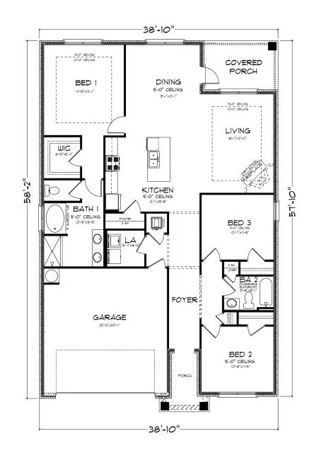 D.R. Horton Lamar - Floor-plan drawing, Iron Horse