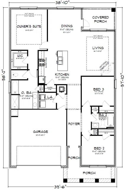 D.R. Horton The Lamar - Floor-plan drawing, Makaira West