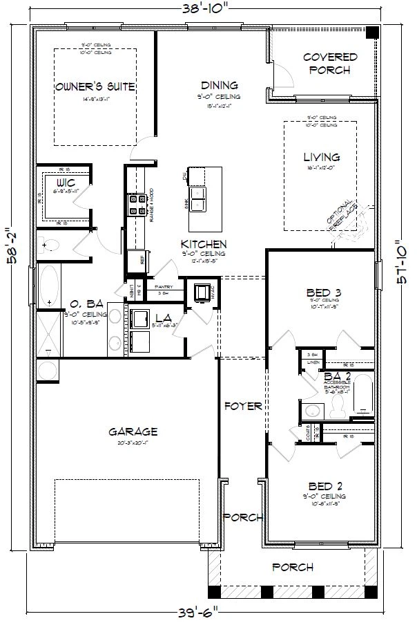 D.R. Horton The Lamar - Floor-plan drawing, Makaira West