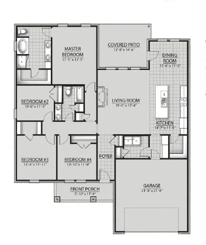 DSLD Homes Ionia III B - Floor-plan drawing, Blueberry Fields