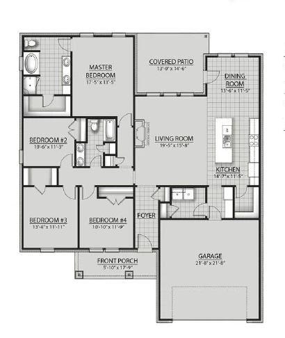 DSLD Homes Ionia III B - Floor-plan drawing, Blueberry Fields