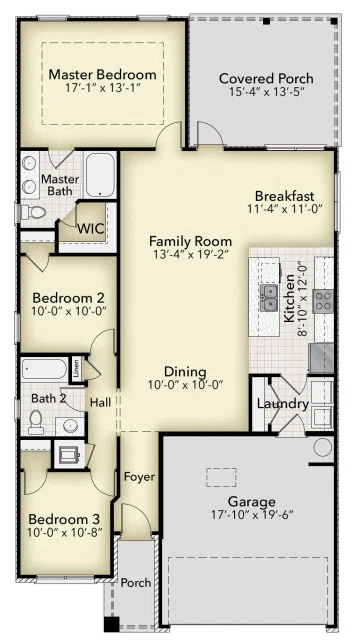 Adams Homes 1425 - Floor-plan drawing, Allison Acres