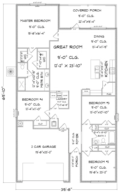 D.R. Horton Knox - Floor-plan drawing, Tealwood Estates