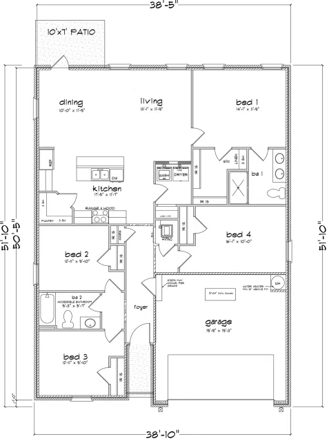 D.R. Horton Shelby - Floor-plan drawing, Ivey Ridge