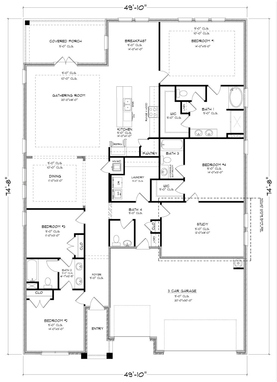 D.R. Horton The Camden - Floor-plan drawing, Reserve at Brookhaven