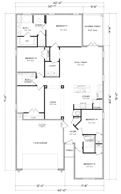 D.R. Horton The Kennedy - Floor-plan drawing, Reserve at Brookhaven